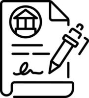 Property contract icon in linear style vector