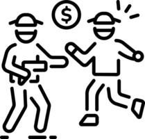 Robbery icon in linear style vector