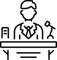 Prosecutor icon in linear style vector