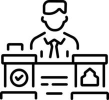 A line style icon of public defender vector