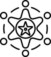 A line style icon of sheriff badge vector