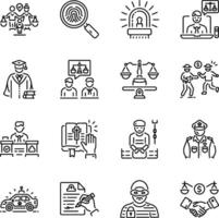 Bundle of Law and Justice Linear Icons vector