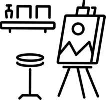 Art studio icon in linear style vector