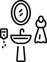 Basin icon in linear style vector