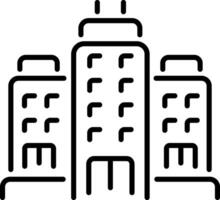 A linear icon of apartment complex vector