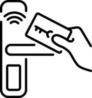 A line style icon of key card vector