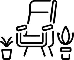 Armchair icon in linear style vector