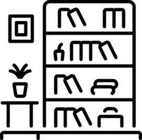 Library room icon in linear style vector