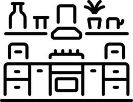 Modern kitchen icon in linear style vector