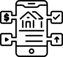 A line style icon of property app vector