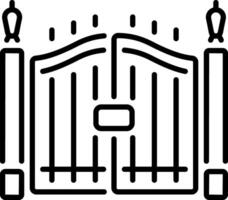 Main gate icon in linear style vector