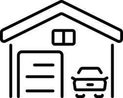 A line style icon of modern garage vector