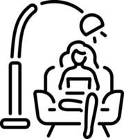 Reading lamp icon in linear style vector