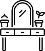 Entryway table icon in linear style vector
