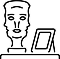 Face vase icon in linear style vector