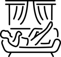 A line style icon of relaxing sofa vector