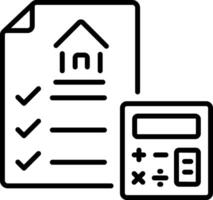Renovation budget icon in linear style vector