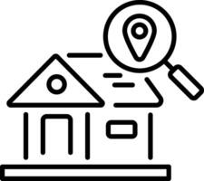 Find home icon in linear style vector