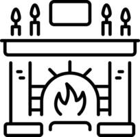 A line style icon of cozy fireplace vector