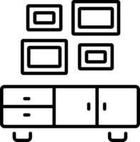 A line style icon of gallery wall vector
