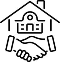 Handover house icon in linear style vector