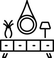 A line style icon of hall table vector