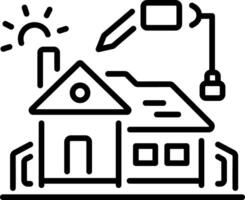 Home construction icon in line style vector