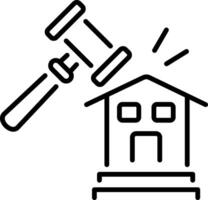 Home bidding icon in linear style vector