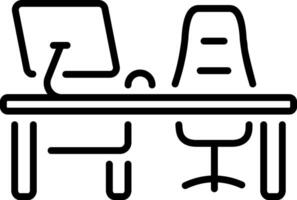 Home office icon in linear style vector