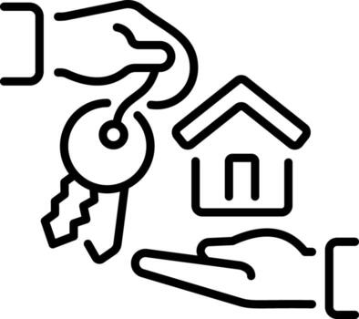 Handovers keys icon in linear style vector