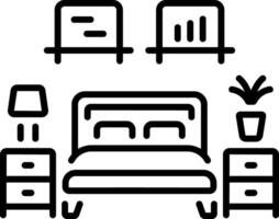Bedroom icon in linear style vector