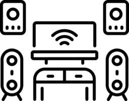 A line style icon of home theatre vector