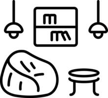 A line style icon of bean bag vector