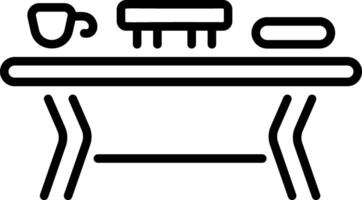 A linear icon of coffee table vector