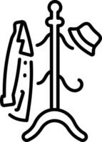 Coat rack icon in linear style vector