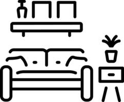 A line style icon of a couch vector