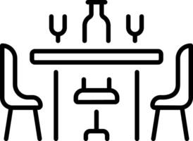 Dining table icon in line style vector
