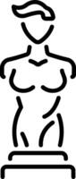 Sculpture icon in linear style vector
