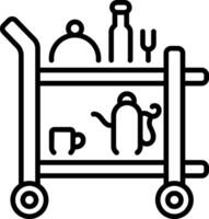 A line style icon of dinner trolley vector