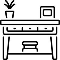 Console table icon in linear style vector