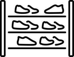 A line style icon of shoes rack vector