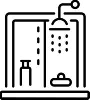 Shower enclosure icon in line style vector
