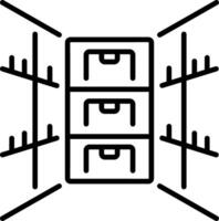 Storage room icon in linear style vector