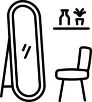 A line style icon of standing mirror vector