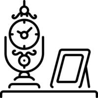 Vintage clock icon in linear style vector
