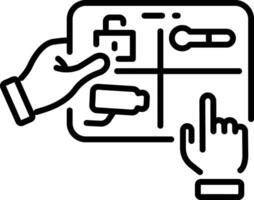 A line style icon of smart controls system vector
