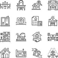 Bundle of Housing Linear Style Icons vector
