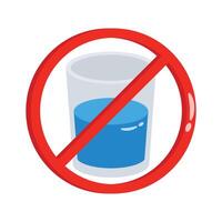 Symbol representing fasting during Ramadan by abstaining from drinking water. vector