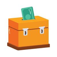 Donation box symbolizing Zakat, a key pillar of Islam in Ramadan. vector