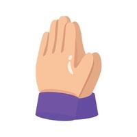 Hands raised in supplication, symbolizing prayer and devotion in Ramadan. vector